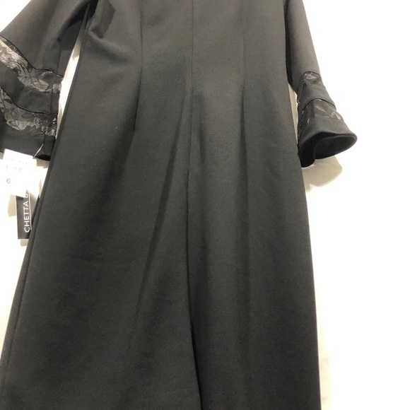 Chetta B Black Dress w/ laced sleeve - Picture 9 of 9